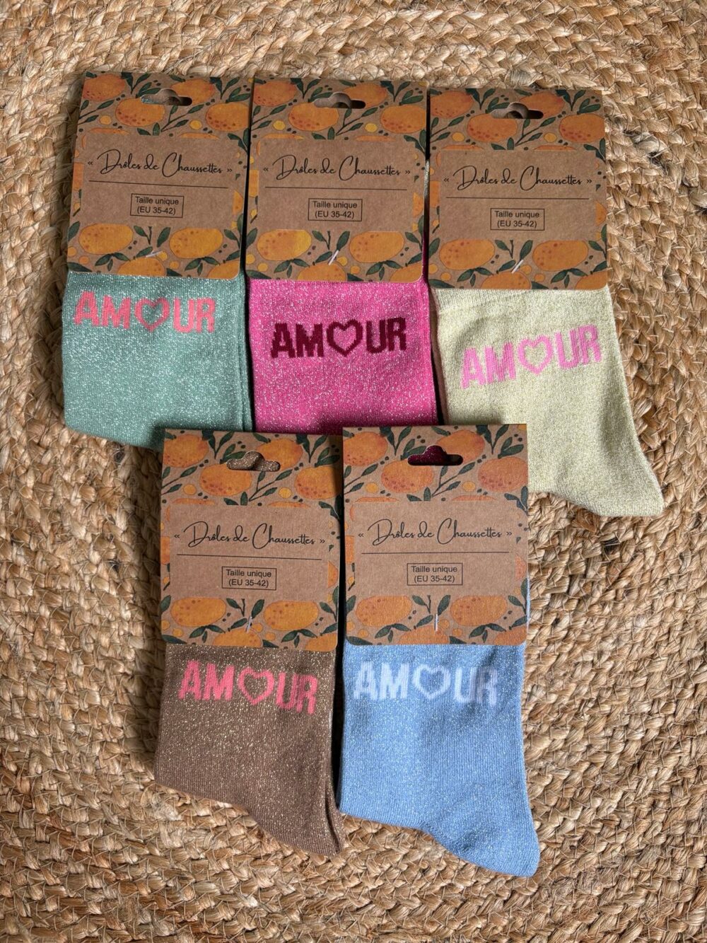 Chaussettes pailletées "Amour" ❤️