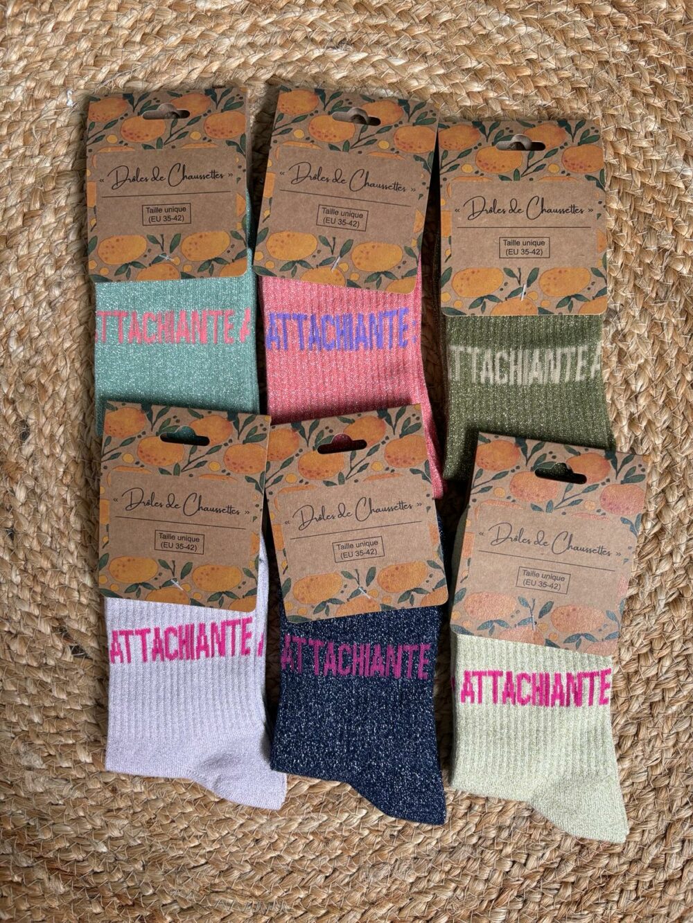 Chaussettes pailletées "Attachiante" ✨