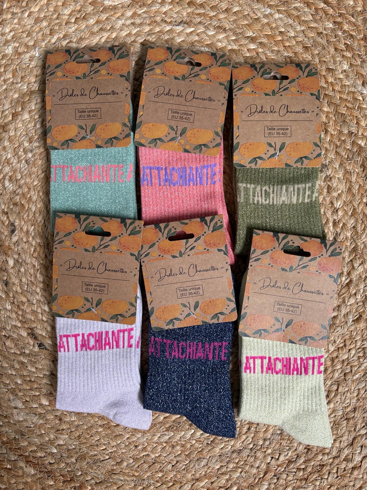 Chaussettes pailletées "Attachiante" ✨