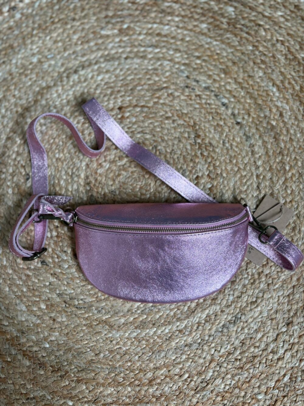 Sac banane paillettes en cuir