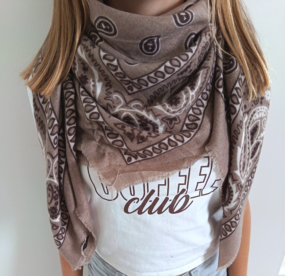 🧣 Écharpe imprimée – douceur et élégance - Marron