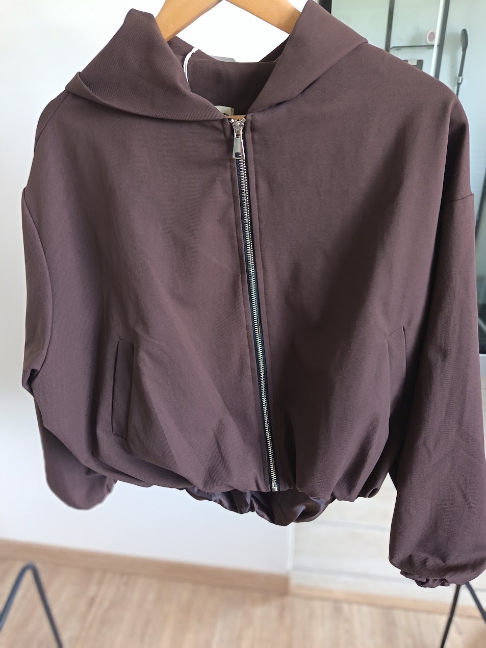 🤎 Veste chocolat zippée – Taille unique