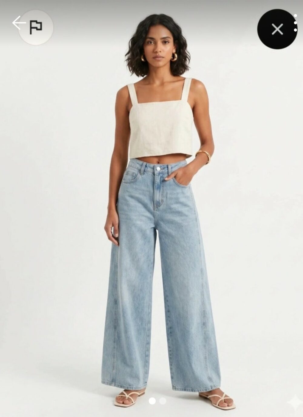 Jean large taille haute – Bleu clair