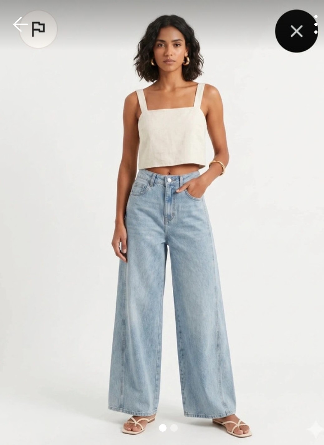 Jean large taille haute – Bleu clair