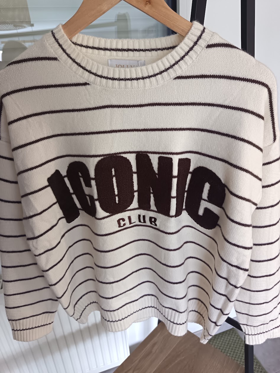 Pull Iconic Club – Crème & chocolat